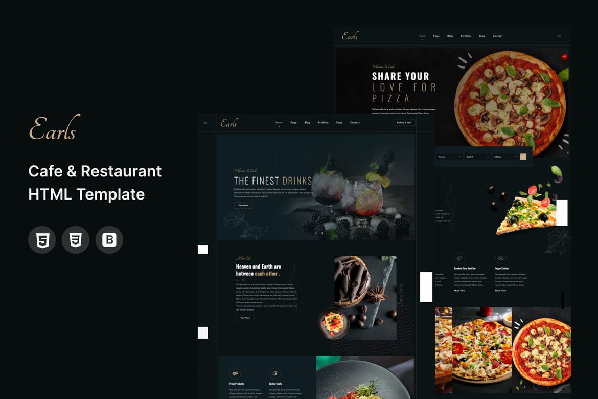 Template Website Restoran Earls - Solusi Ideal untuk Bisnis Kuliner Anda