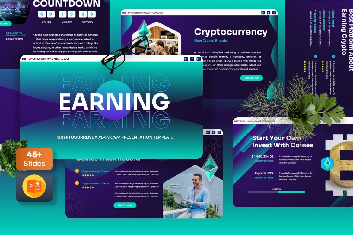 Template Presentasi PowerPoint Cryptocurrency yang Menarik dan Profesional