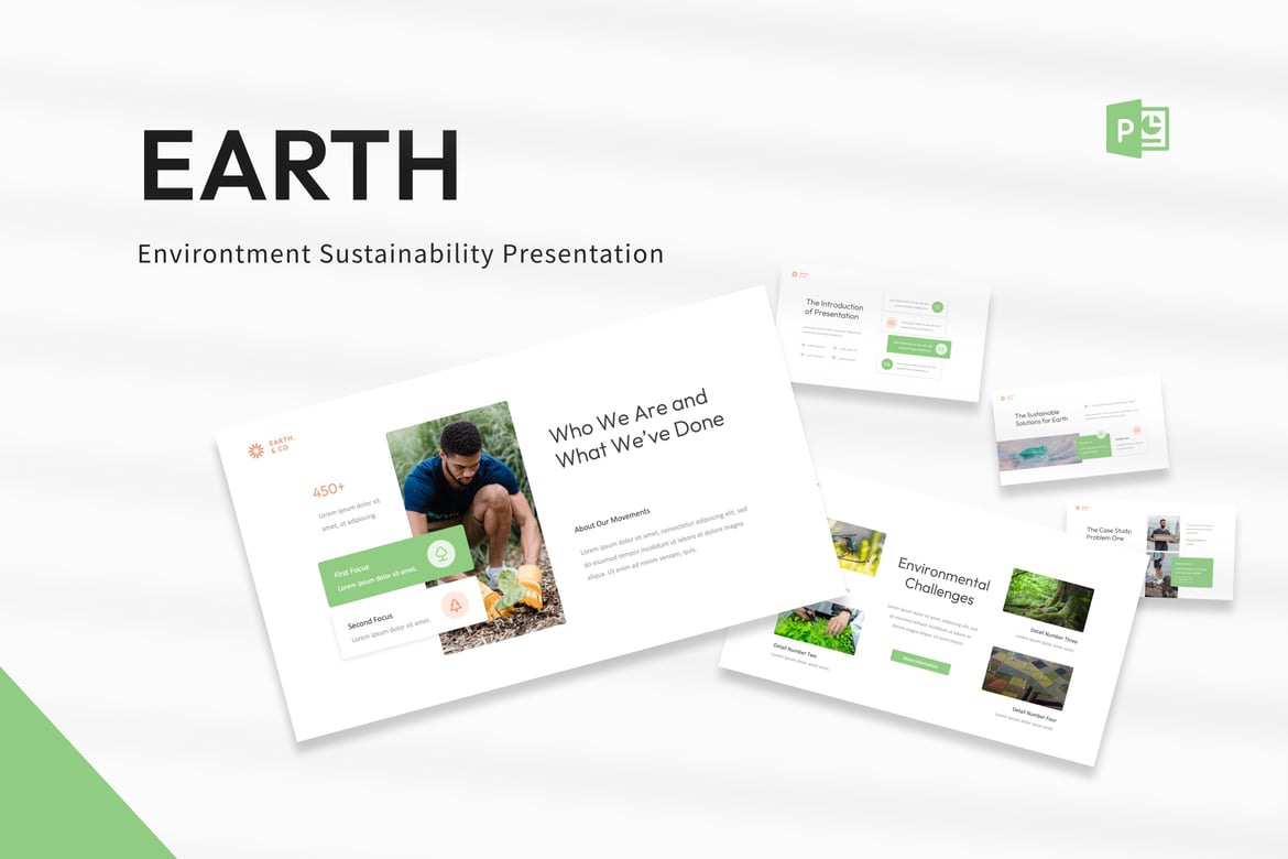 Template PowerPoint Berkelanjutan untuk Lingkungan - Earth