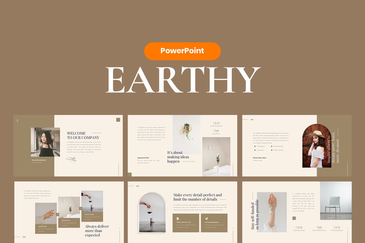Template Presentasi PowerPoint Elegan dan Alami
