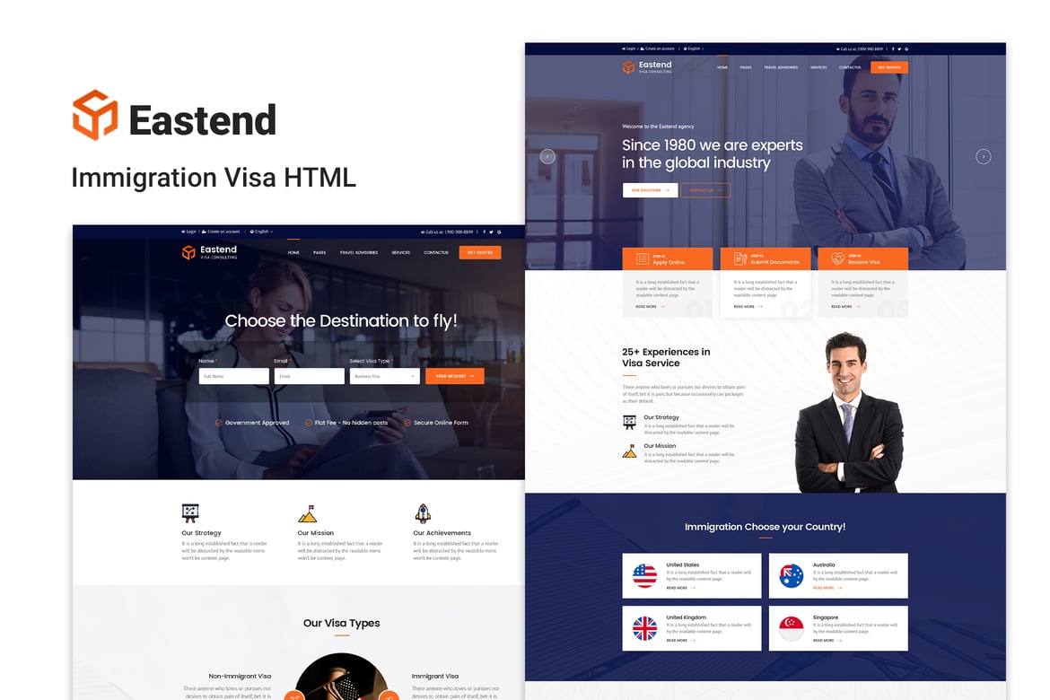 Template Website Eastend - Solusi Visa Imigrasi Profesional