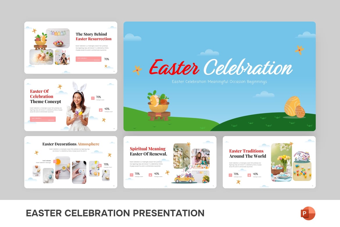Template Powerpoint Perayaan Paskah yang Menawan