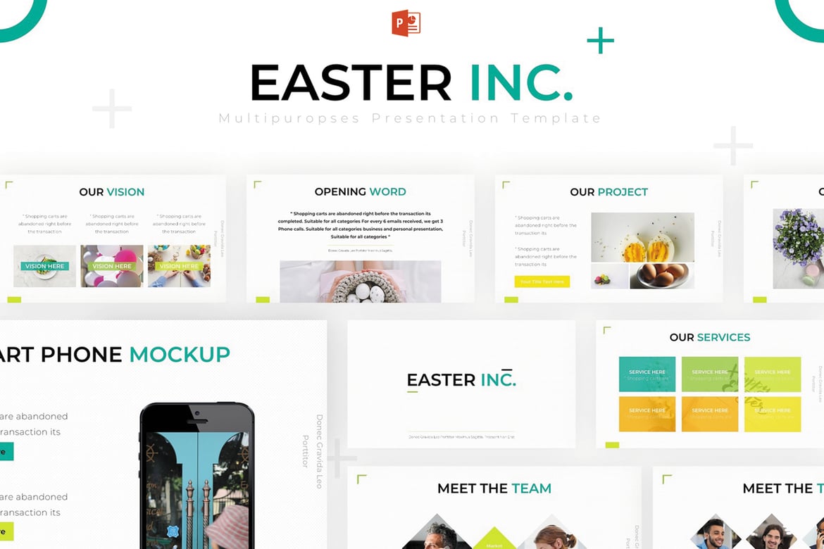 Template PowerPoint Easter Inc - Presentasi Sederhana dan Menarik