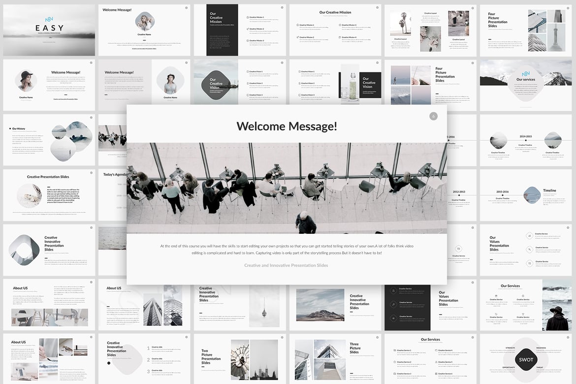 Template PowerPoint Minimalis Kreatif yang Mudah Digunakan