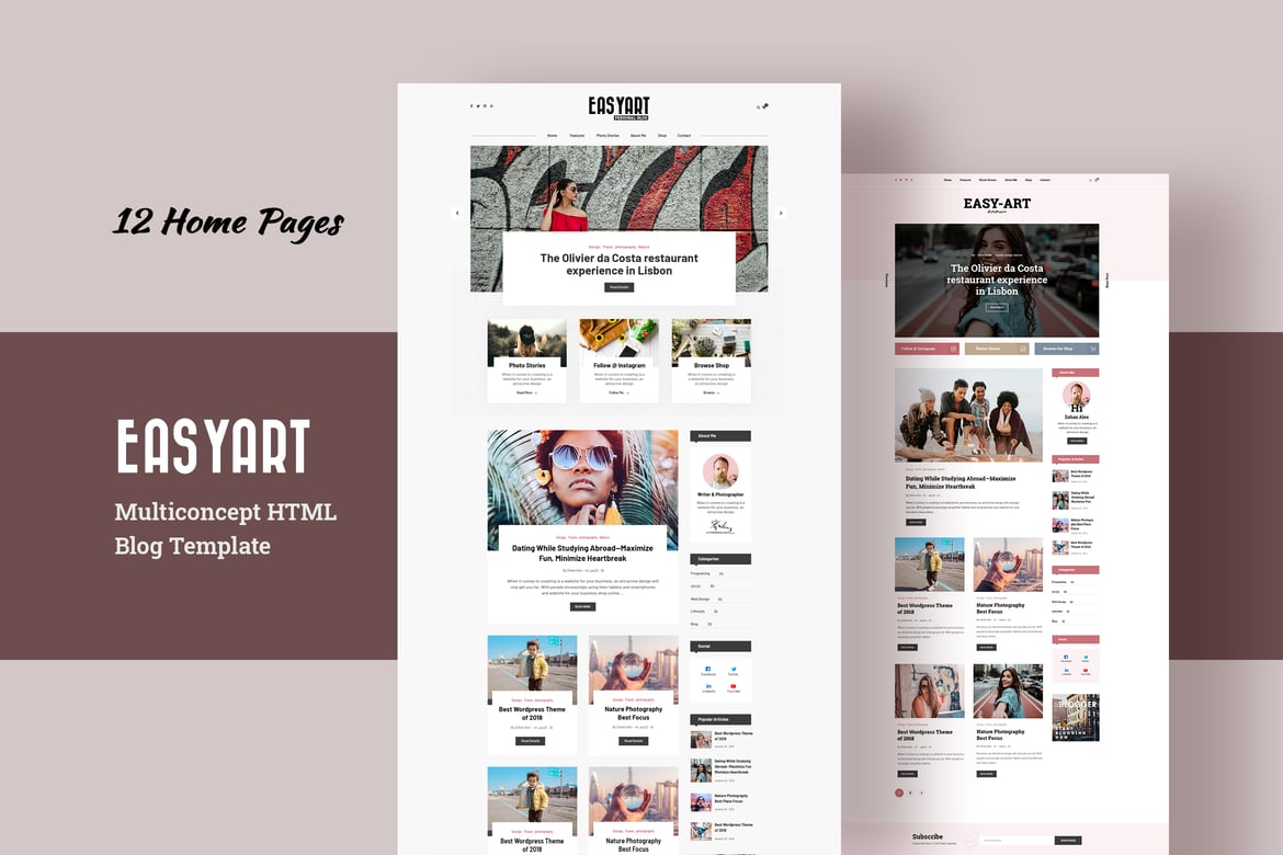 EasyArt - Template Website Blog Kreatif yang Serbaguna