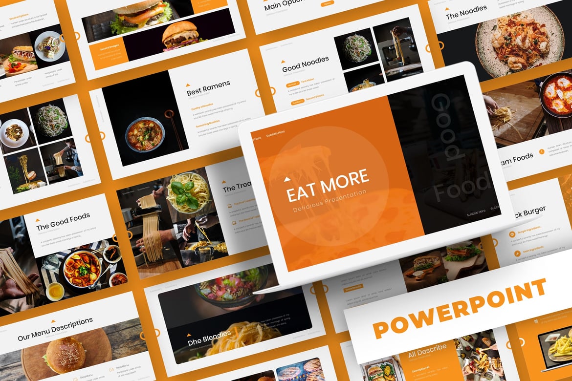 Template Presentasi Powerpoint Eat More - Solusi Kreatif untuk Setiap Kebutuhan