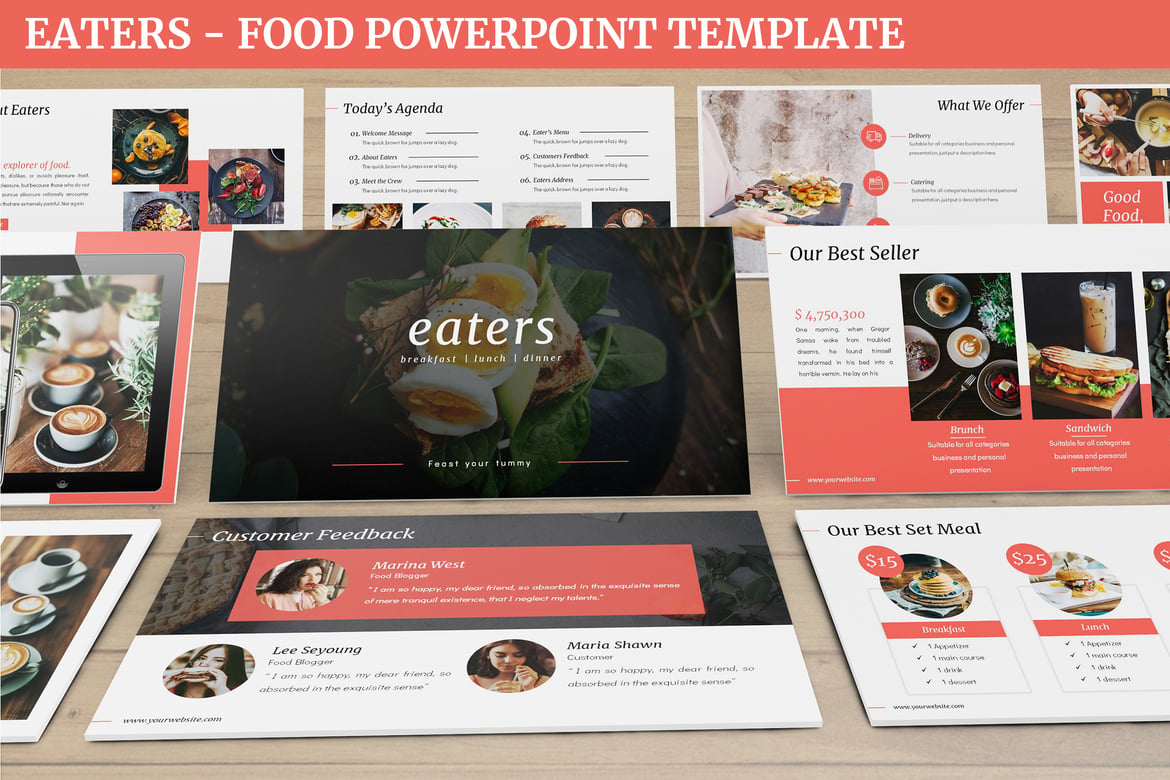 Template Powerpoint Eaters - Solusi Presentasi Makanan Modern