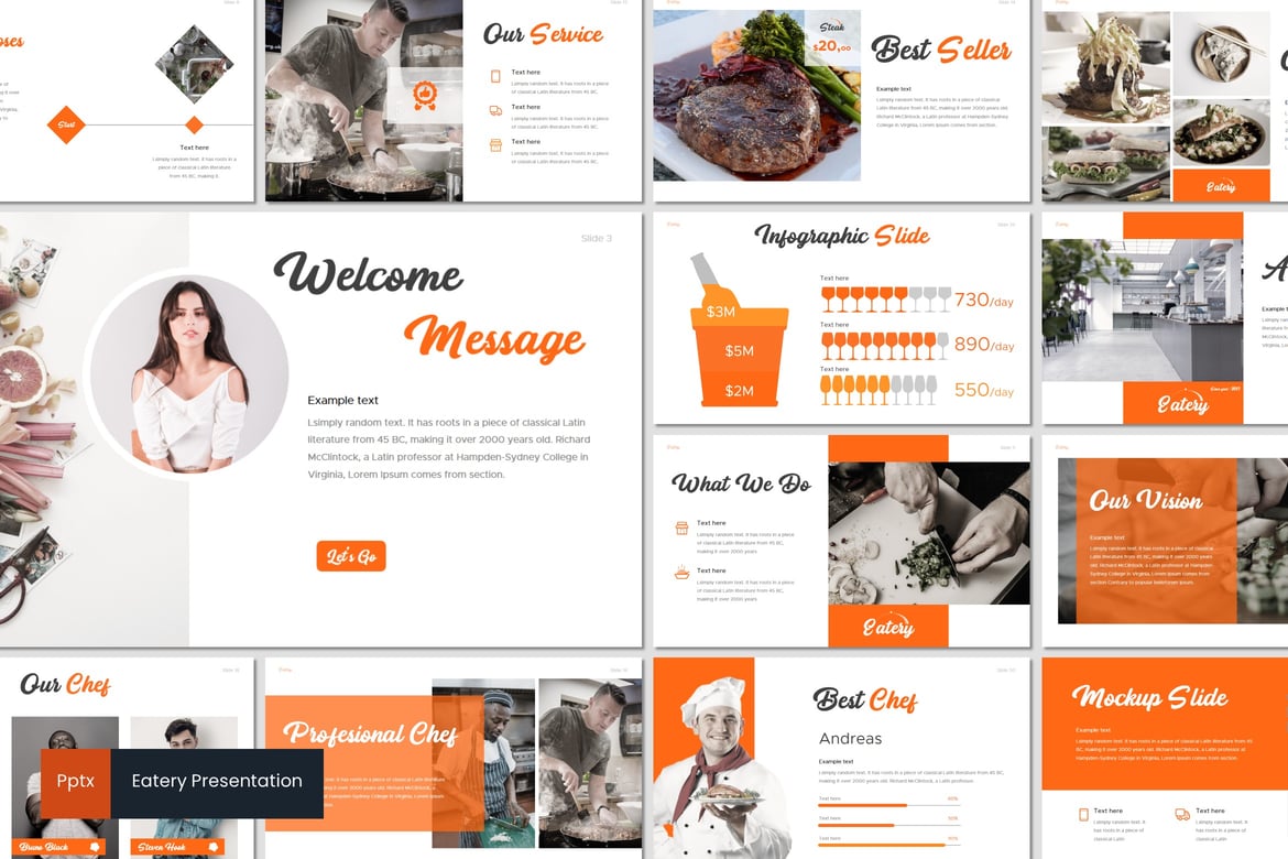 Template Presentasi Makanan - Desain PowerPoint Kreatif dan Minimalis