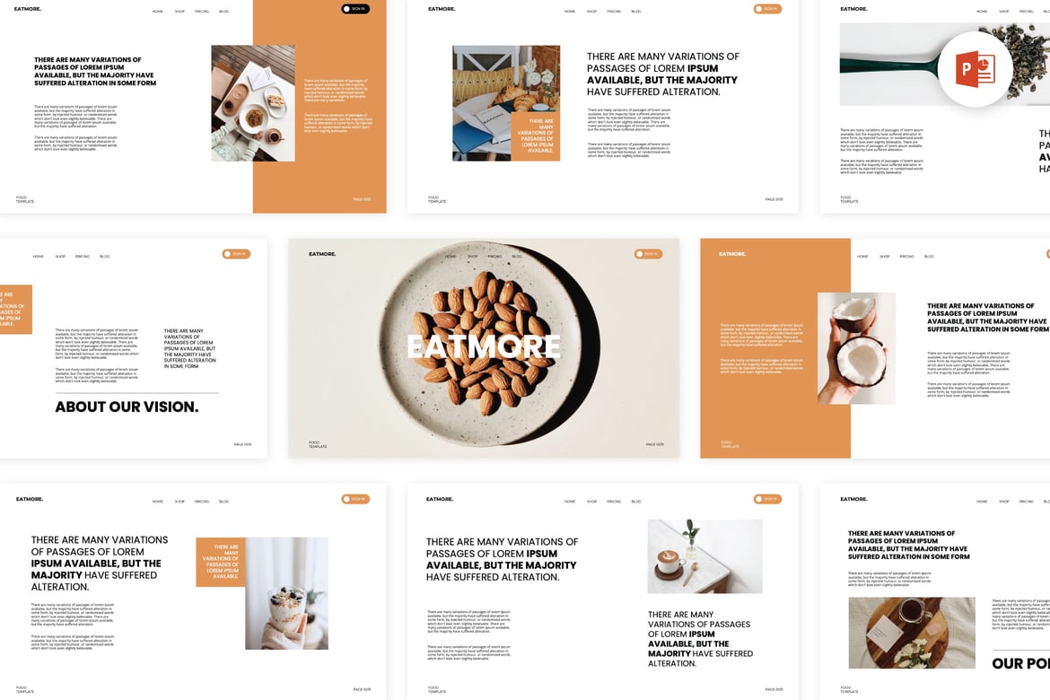 Eatmore - Template Powerpoint Makanan yang Kreatif dan Modern