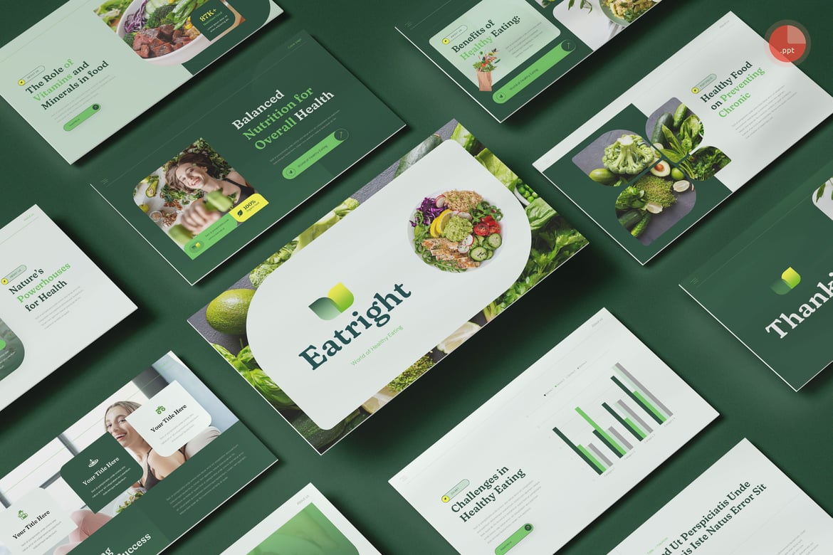 Eatright - Template Presentasi Nutrisi Makanan Sehat yang Menarik