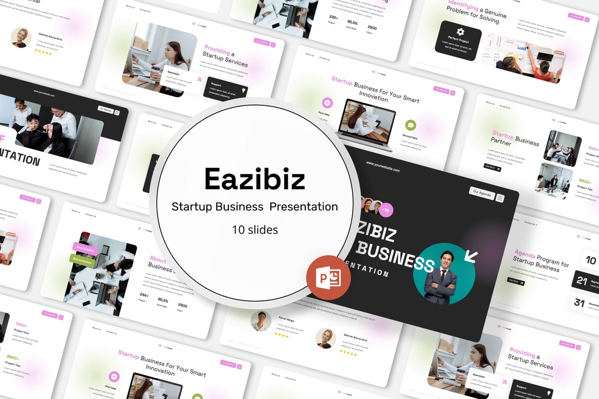 Eazibiz - Template Powerpoint untuk Startup yang Menarik
