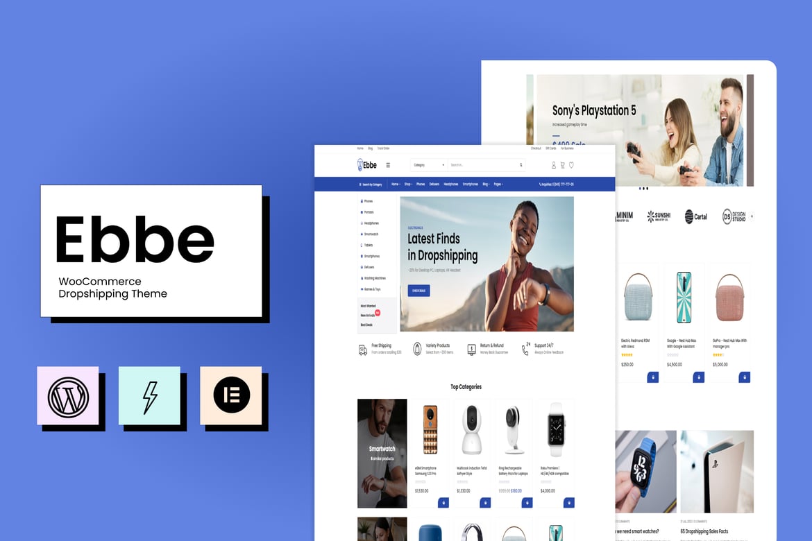 Ebbe - Tema WordPress Dropshipping Terbaik untuk WooCommerce