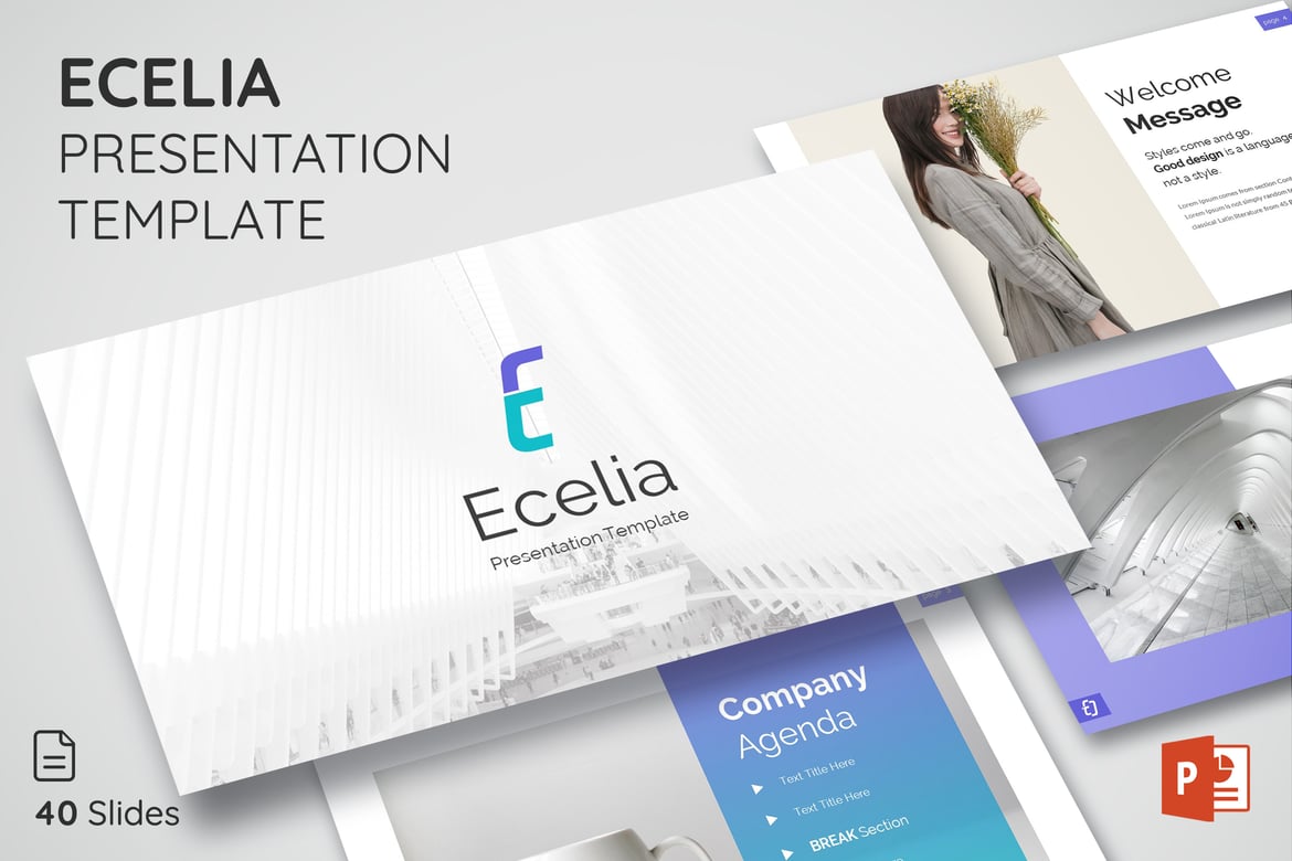 Ecelia - Template PowerPoint Presentasi Modern dan Profesional