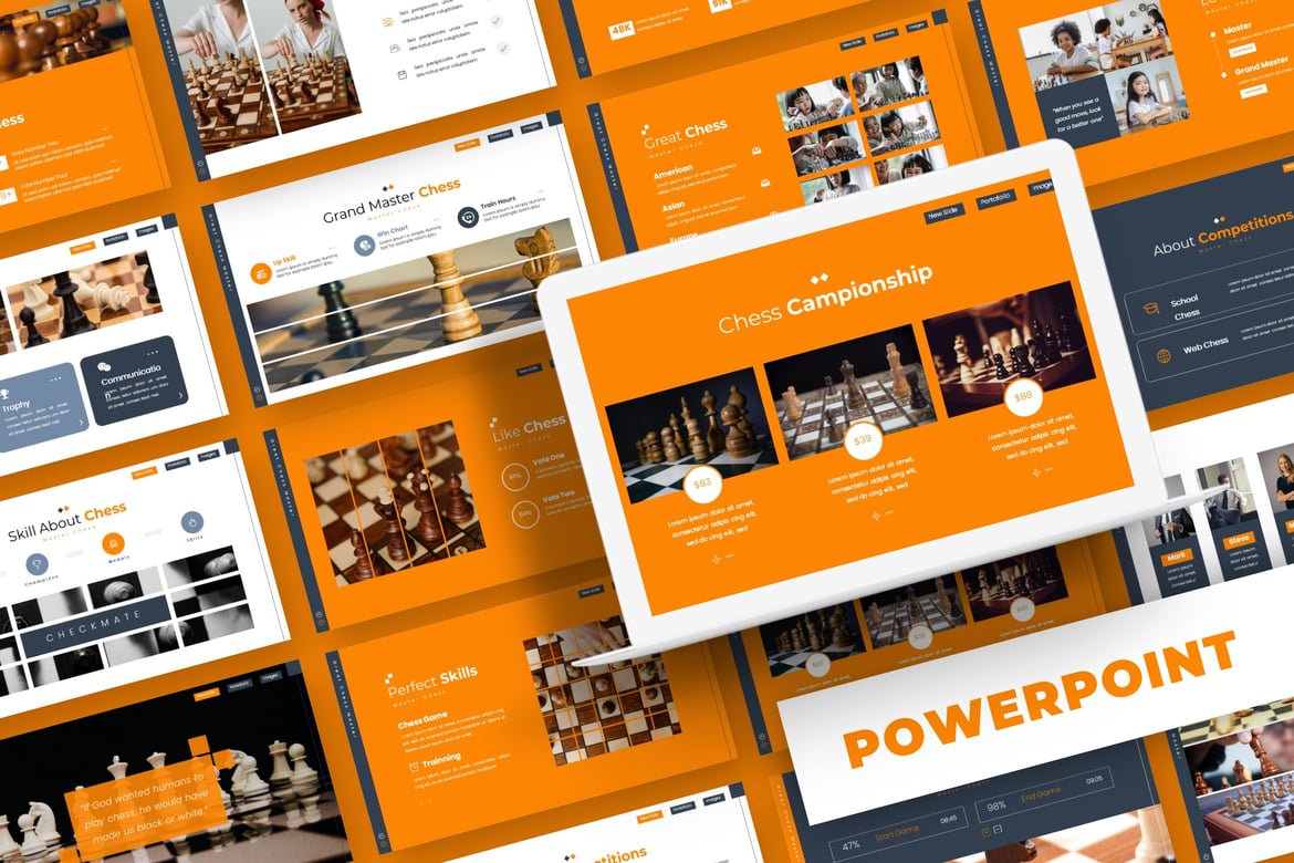 Template Powerpoint Echecs - Solusi Presentasi Profesional