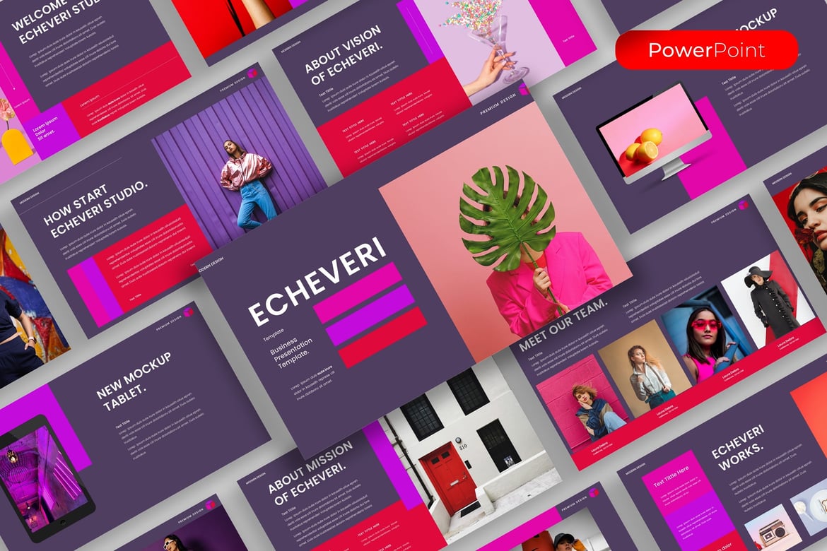 Template PowerPoint Echeveri untuk Bisnis yang Menarik