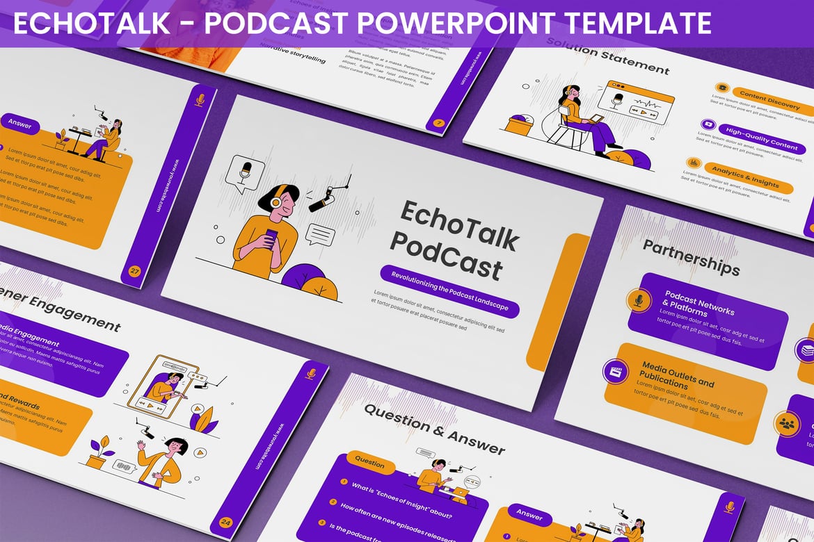 Echotalk - Template PowerPoint Podcast Kreatif