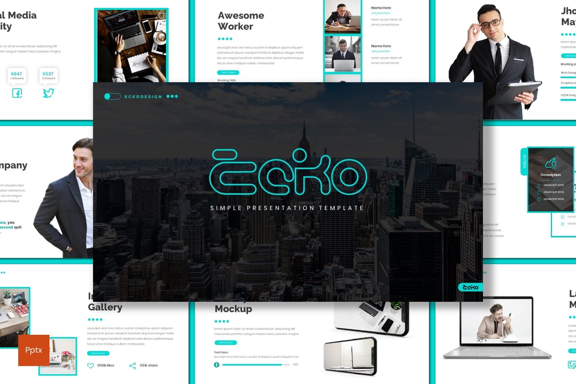 Ecko - Template PowerPoint Minimalis dan Kreatif