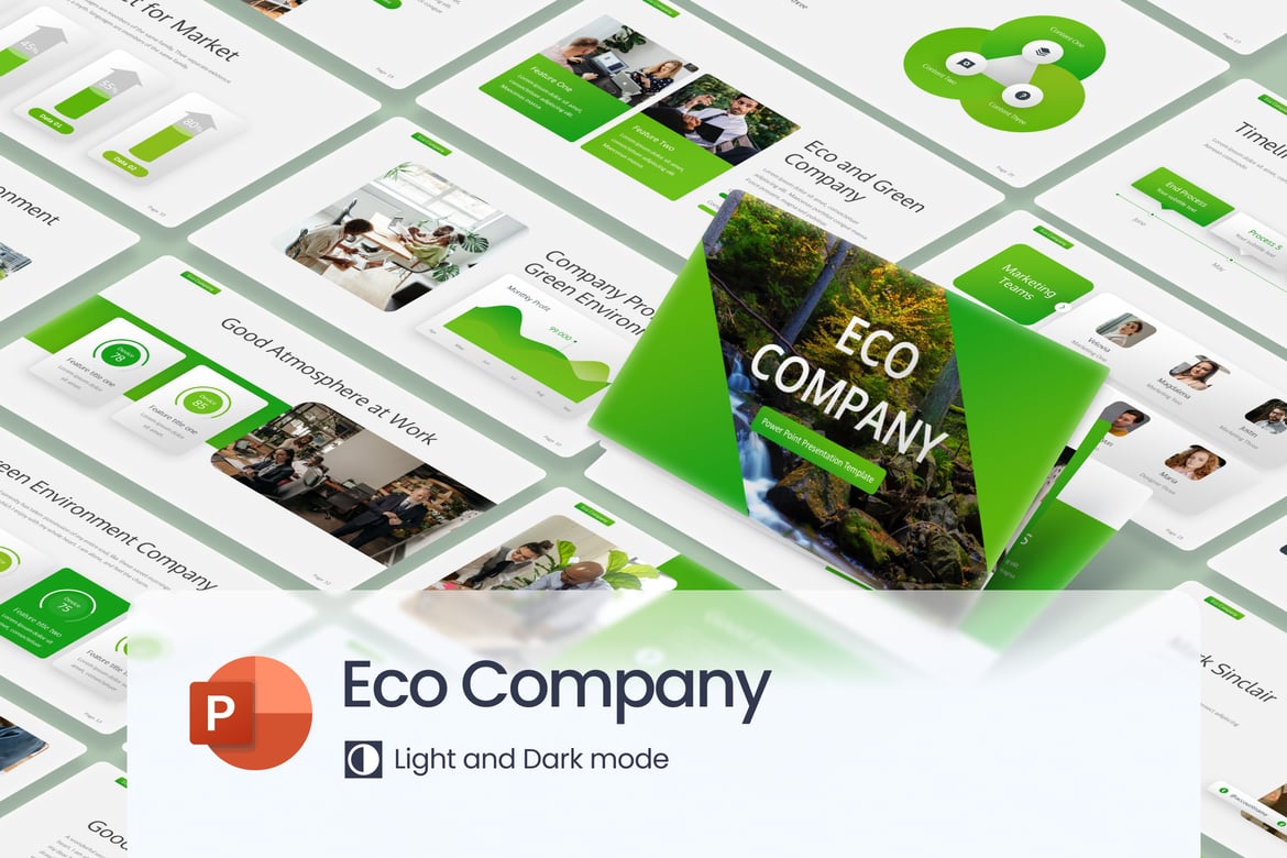 Template PowerPoint Profesional untuk Perusahaan Ramah Lingkungan