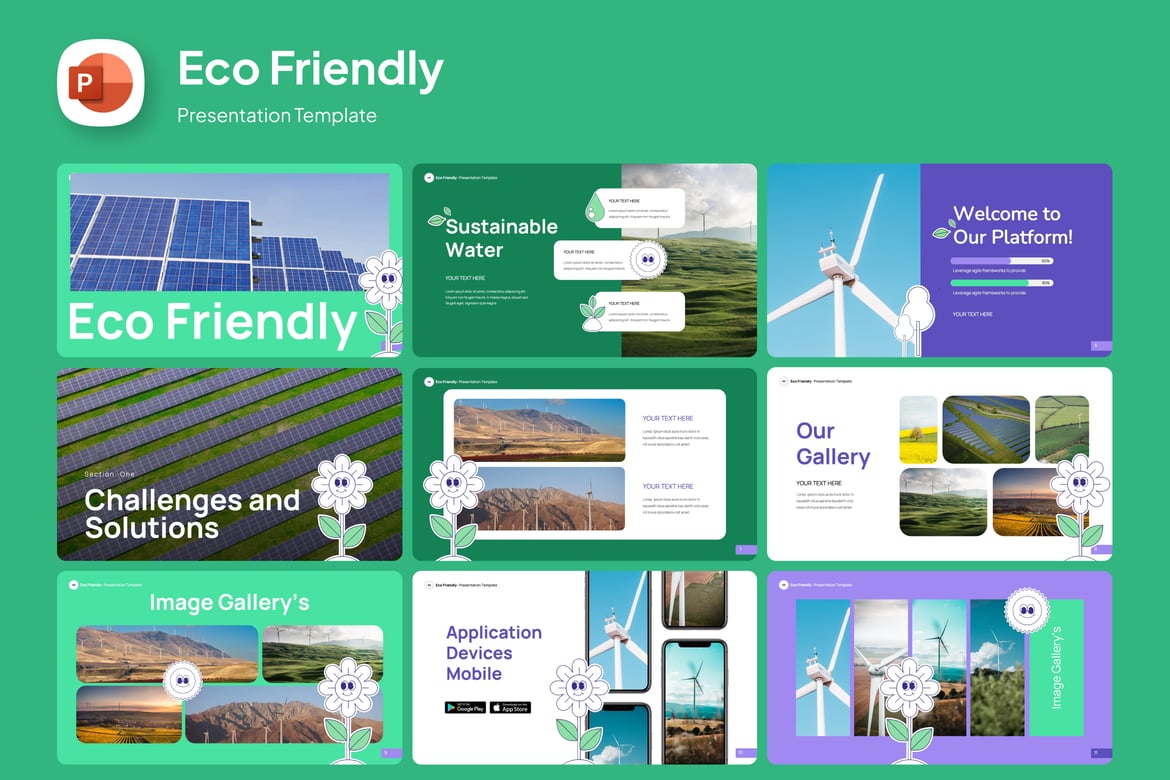 Template Presentasi PowerPoint Ramah Lingkungan yang Modern