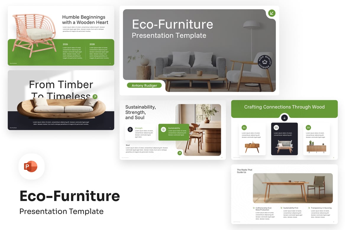 Template Presentasi Eco-Furniture yang Memukau