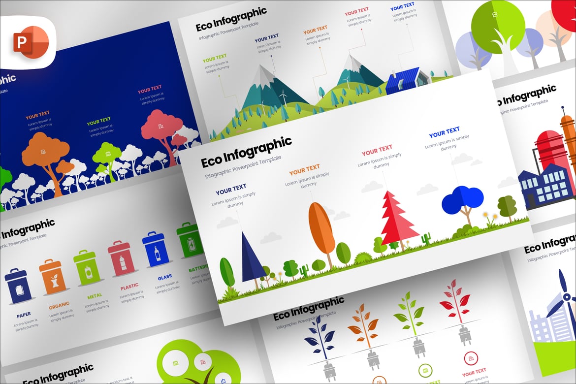 Template PowerPoint Infografis Ramah Lingkungan yang Menarik