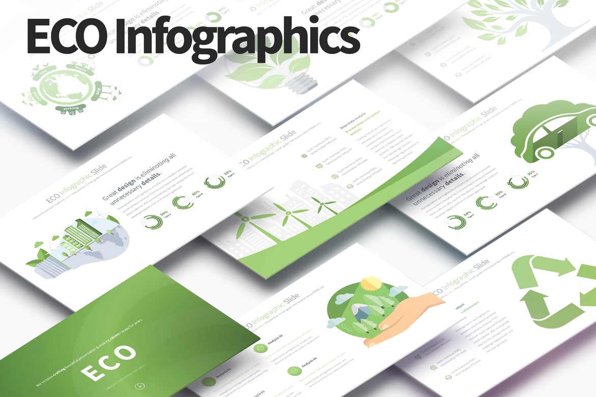 Template PowerPoint Infografis Ramah Lingkungan yang Menarik