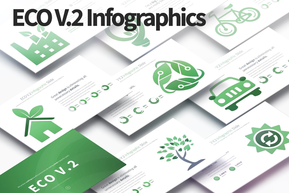 Template PowerPoint Infografis ECO V.2 - Presentasi Menarik dan Profesional