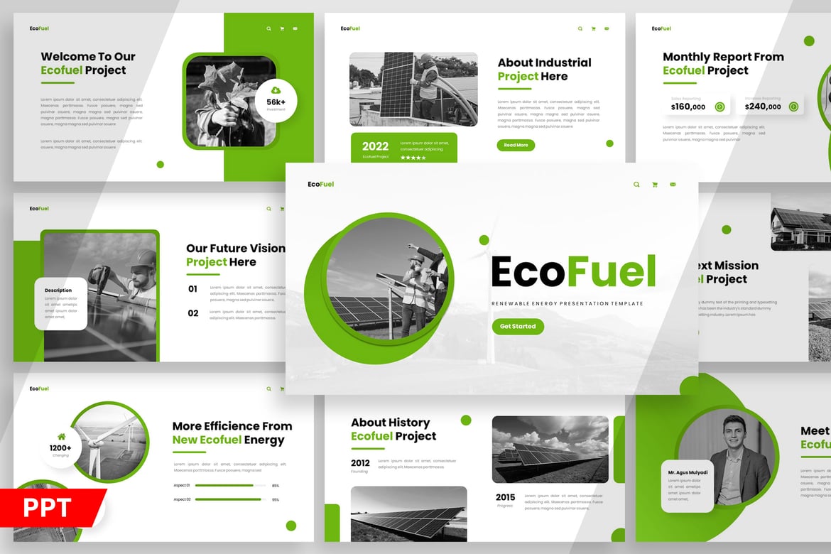 Template PowerPoint Ecofuel - Solusi Presentasi Elegan dan Multifungsi