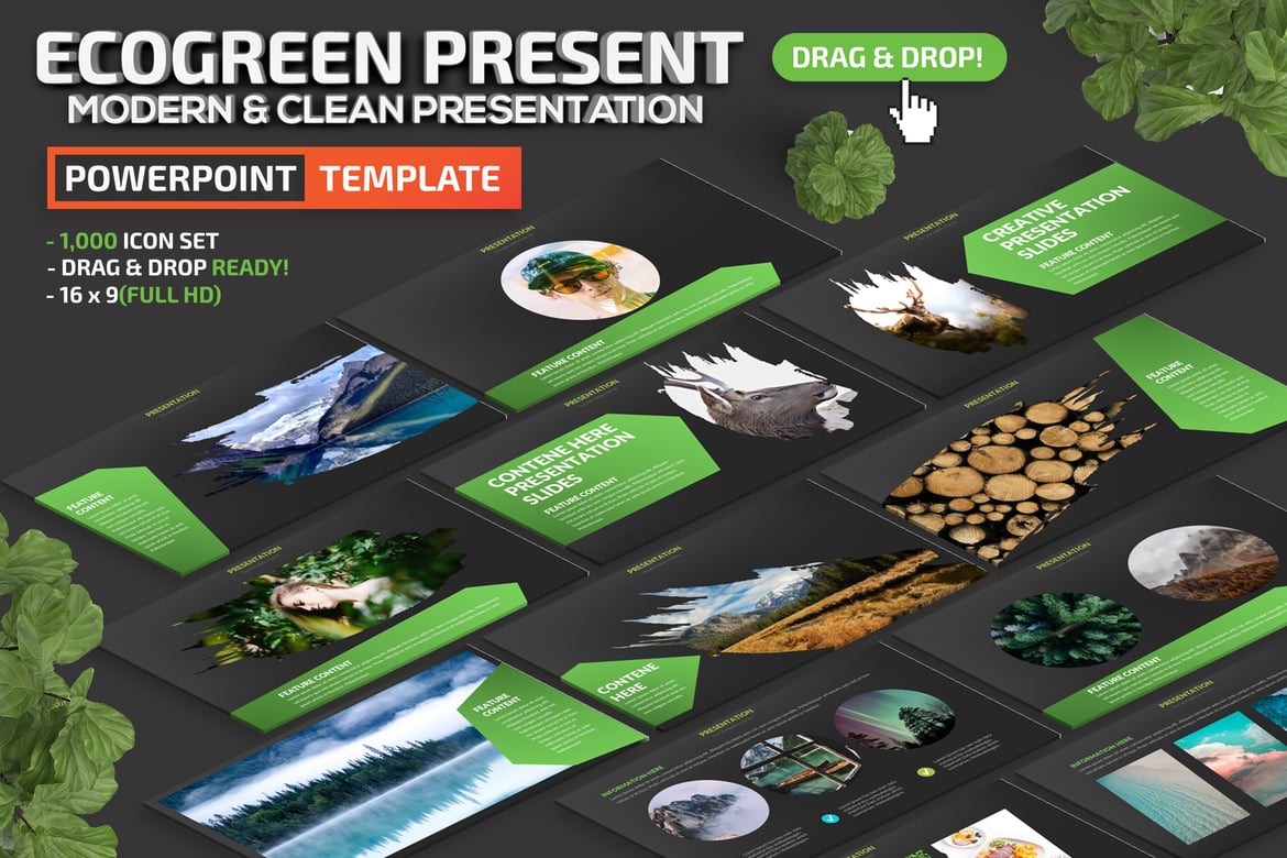 Template Presentasi Powerpoint Ecogreen yang Menarik dan Modern