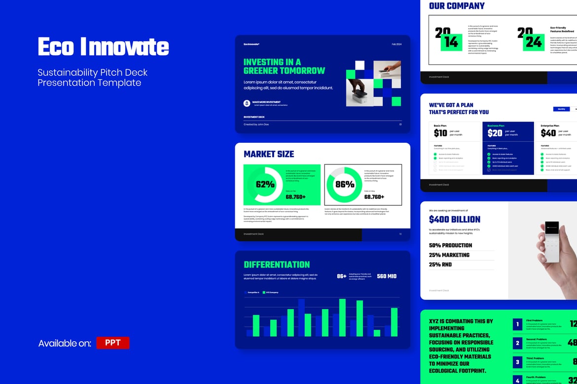 Template Presentasi PowerPoint EcoInnovate untuk Keberlanjutan