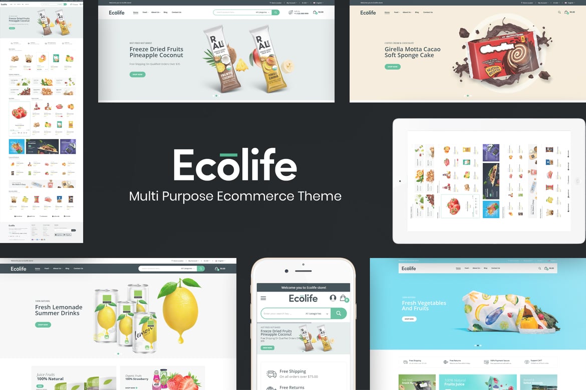Ecolife - Tema WordPress Organik untuk Toko Online Segar dan Alami