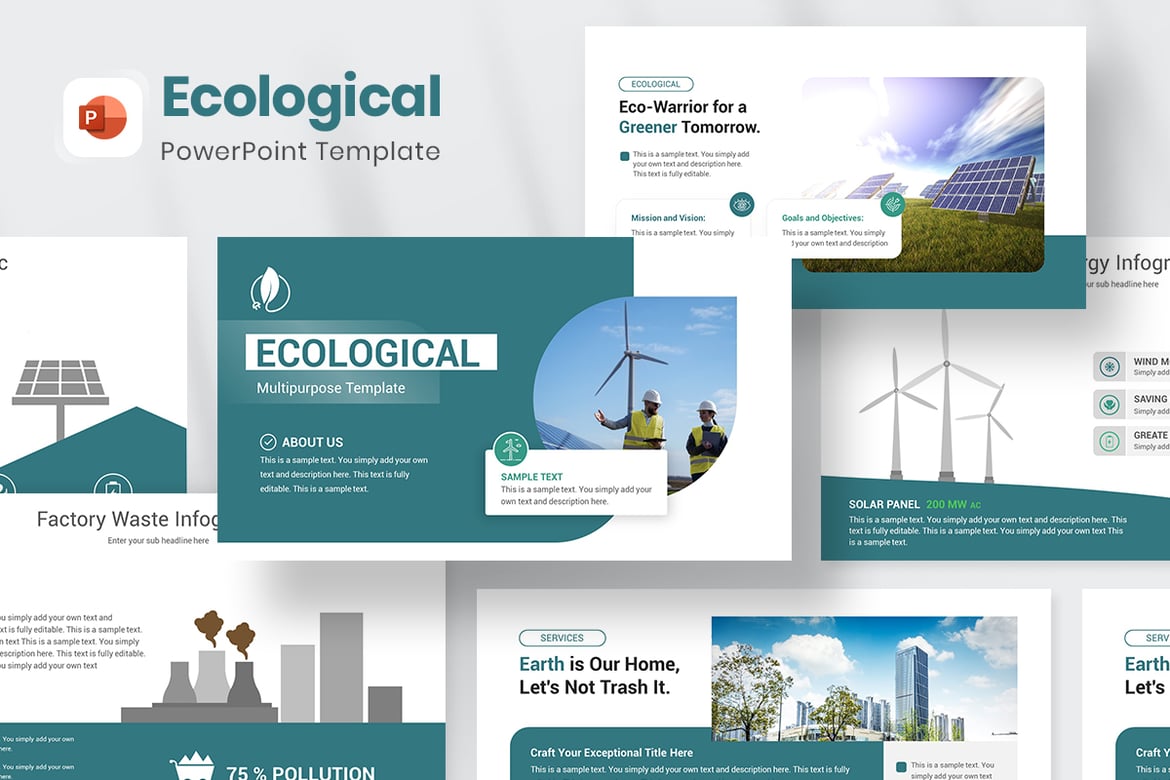 Template PowerPoint Ekologis yang Menarik dan Profesional