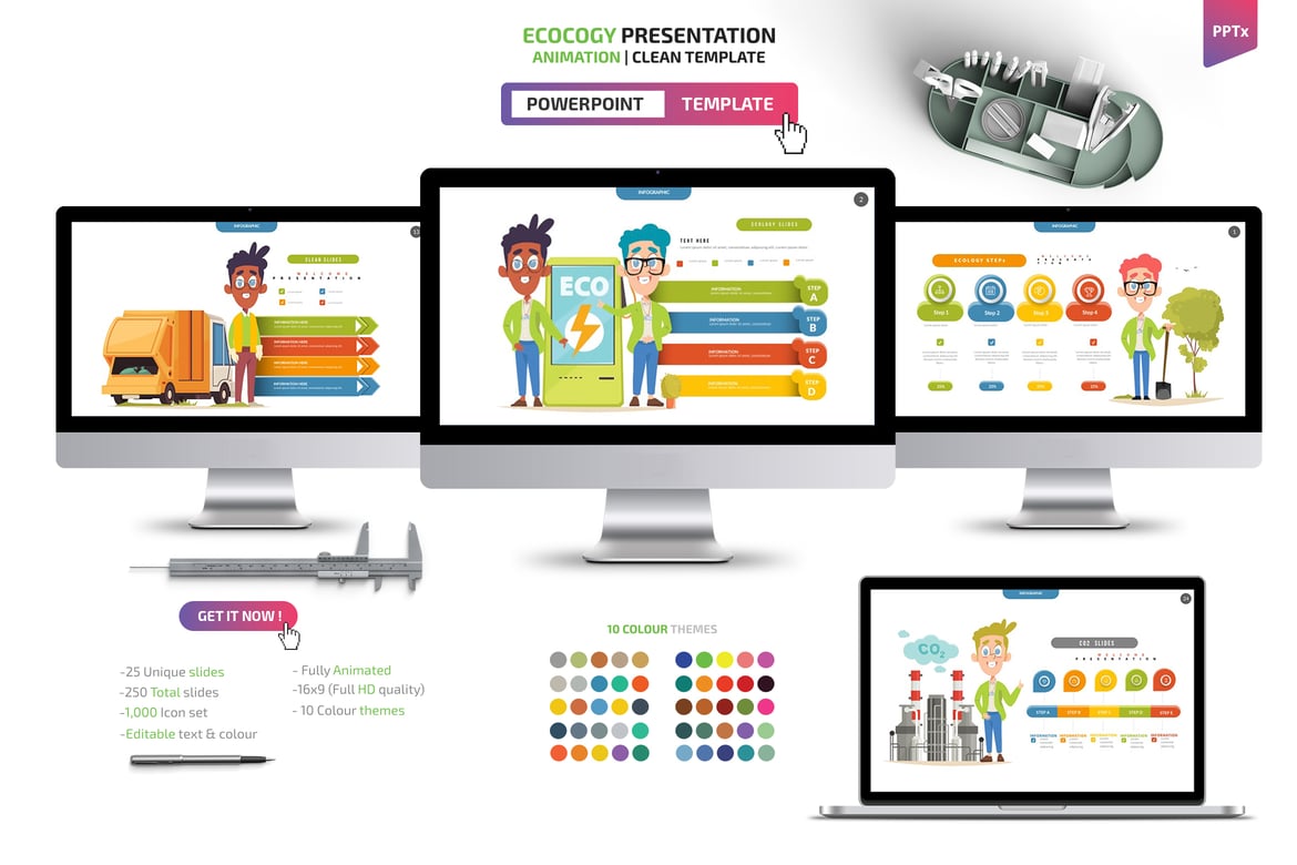 Template PowerPoint Animasi Ekologi yang Menarik dan Profesional