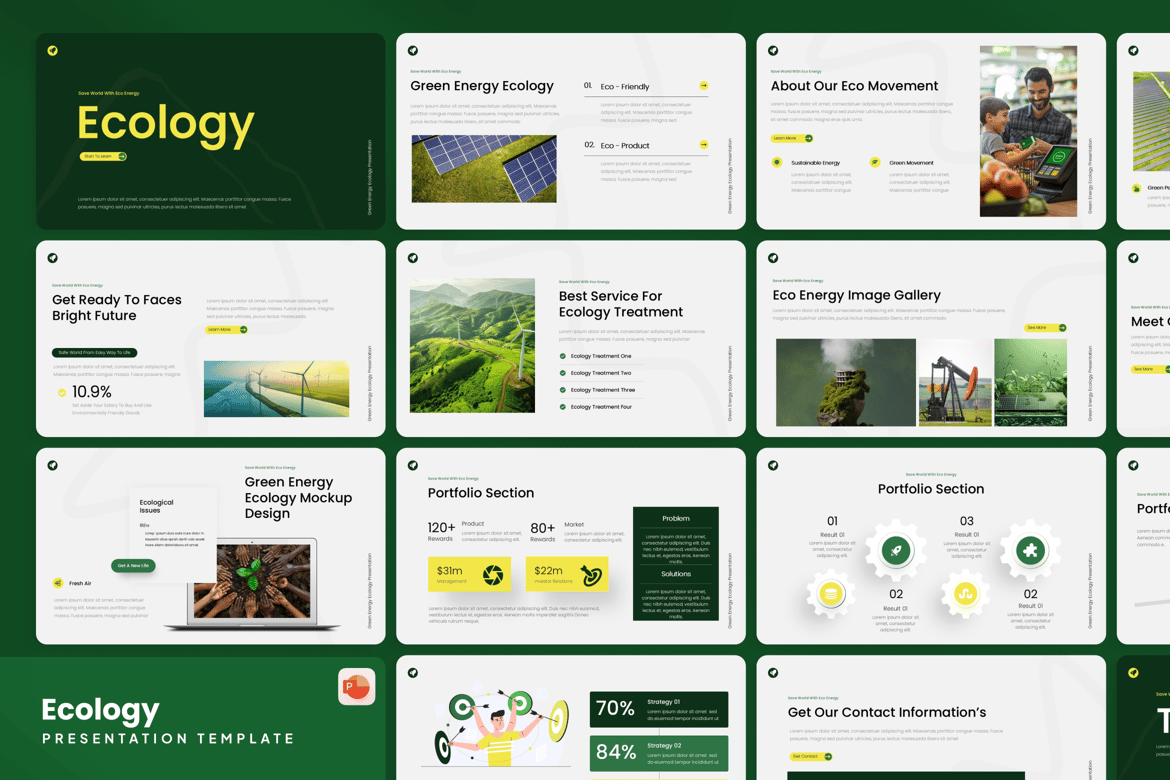 Template PowerPoint Lingkungan dan Ekologi yang Menarik