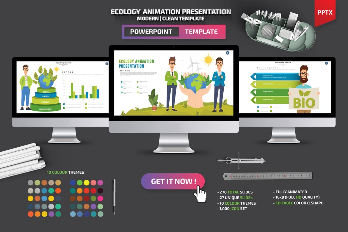 Template Presentasi Powerpoint Ekologi yang Menarik