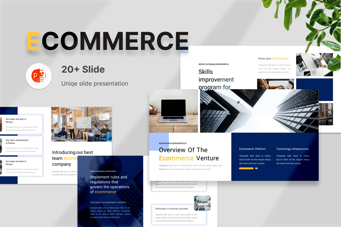 Template Powerpoint Ecommerce untuk Bisnis & Pemasaran yang Menarik
