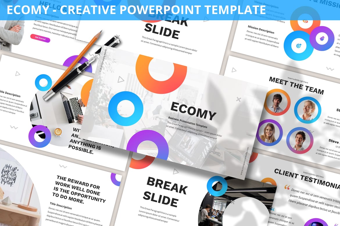 Ecomy - Template Powerpoint Kreatif untuk Presentasi Menarik