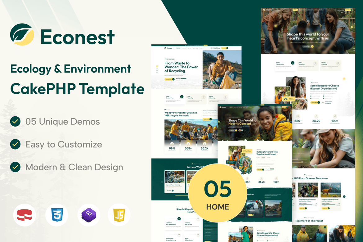 Econest - Template Website Ramah Lingkungan untuk CakePHP