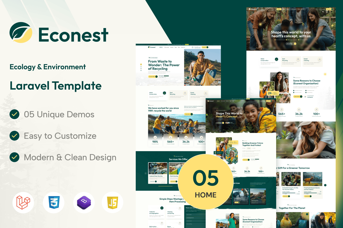 Econest - Template Website Ramah Lingkungan dengan Laravel