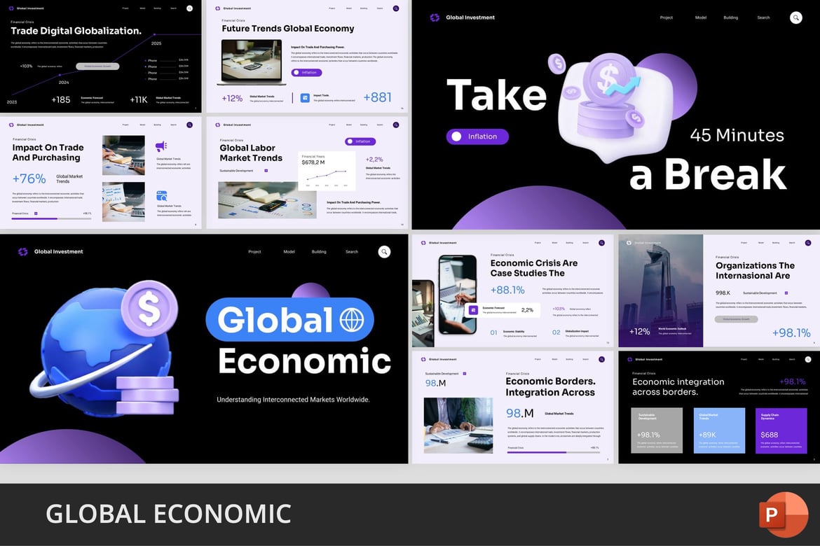 Template Presentasi Ekonomi yang Modern dan Profesional