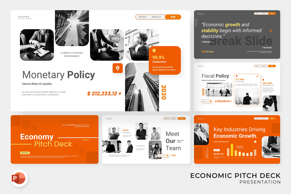 Template Presentasi PowerPoint Ekonomi yang Menarik