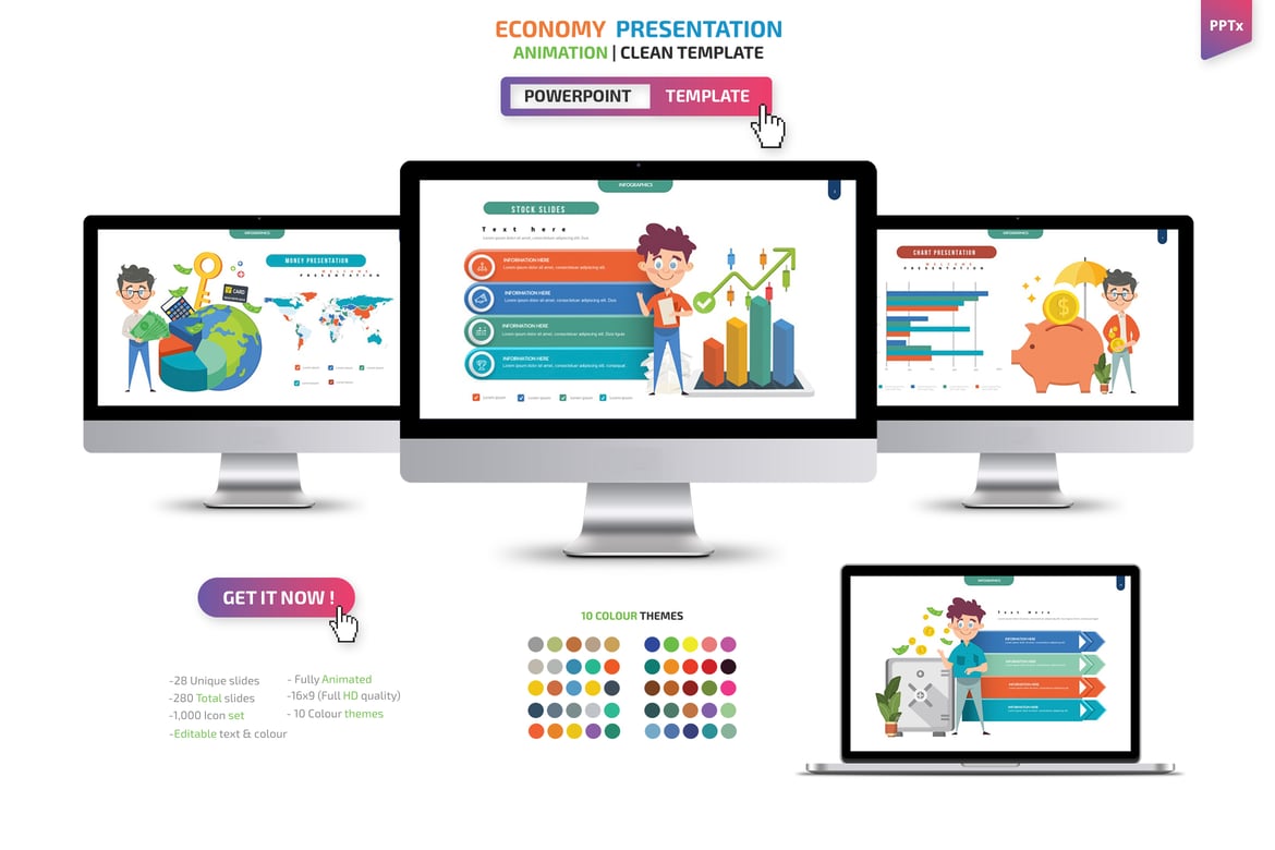 Template Powerpoint Ekonomi yang Menarik dan Profesional