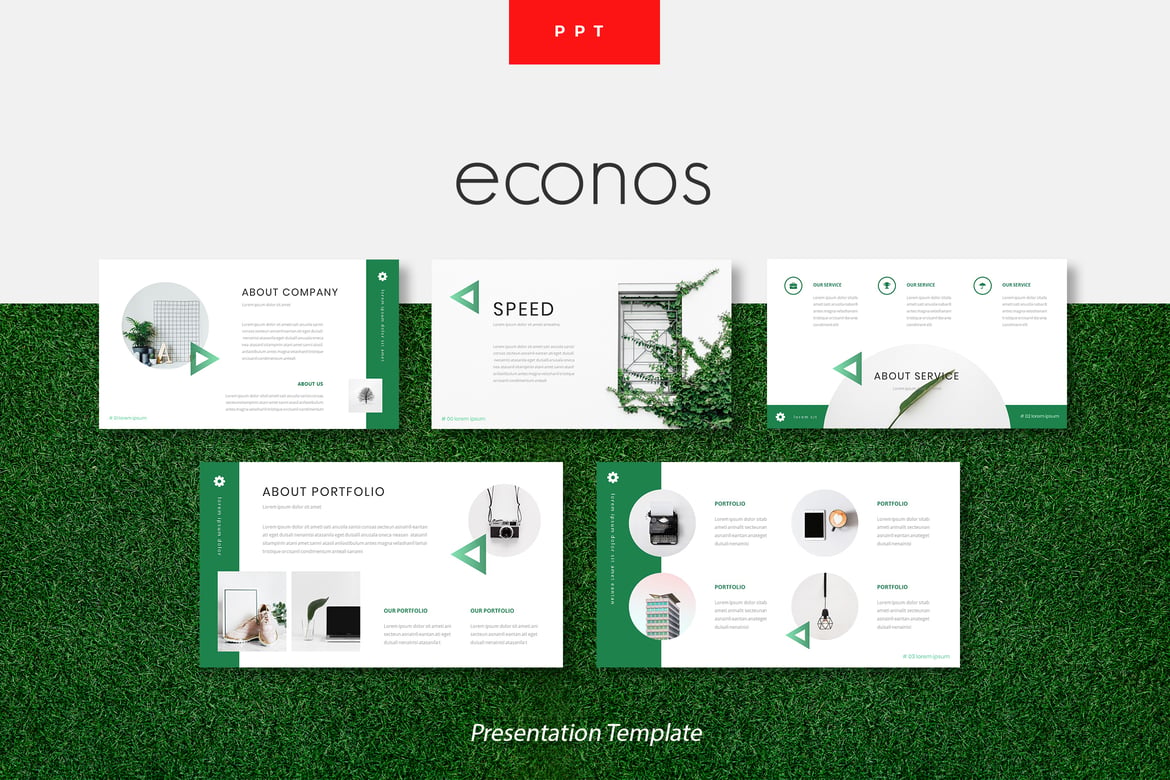 Econos - Template Presentasi PowerPoint Kreatif yang Menarik