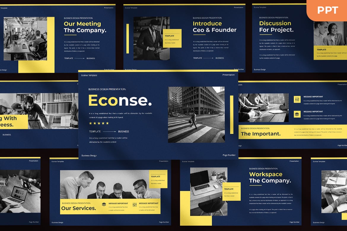 Template Presentasi PowerPoint Econse - Solusi Profesional untuk Bisnis Anda