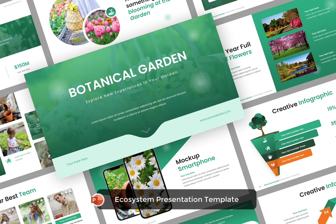 Template PowerPoint Ekosistem yang Menarik