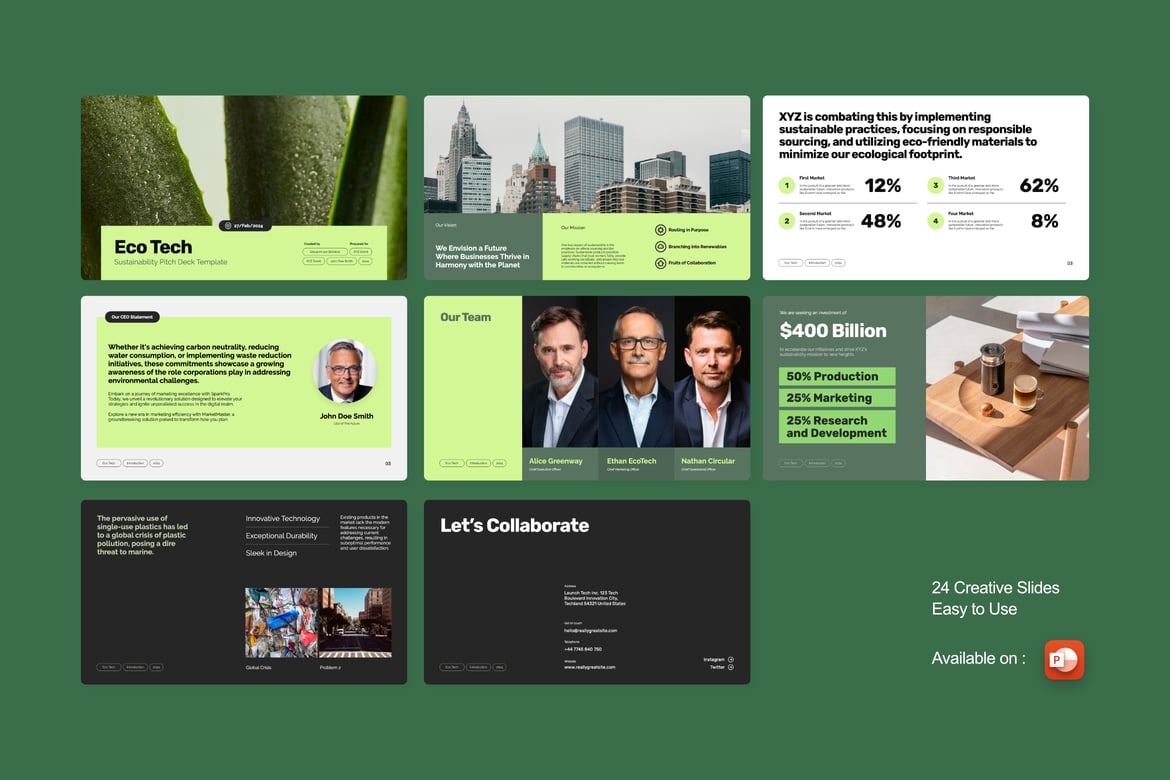 Template Presentasi Ecotech: Deck Powerpoint Berkelanjutan yang Menarik