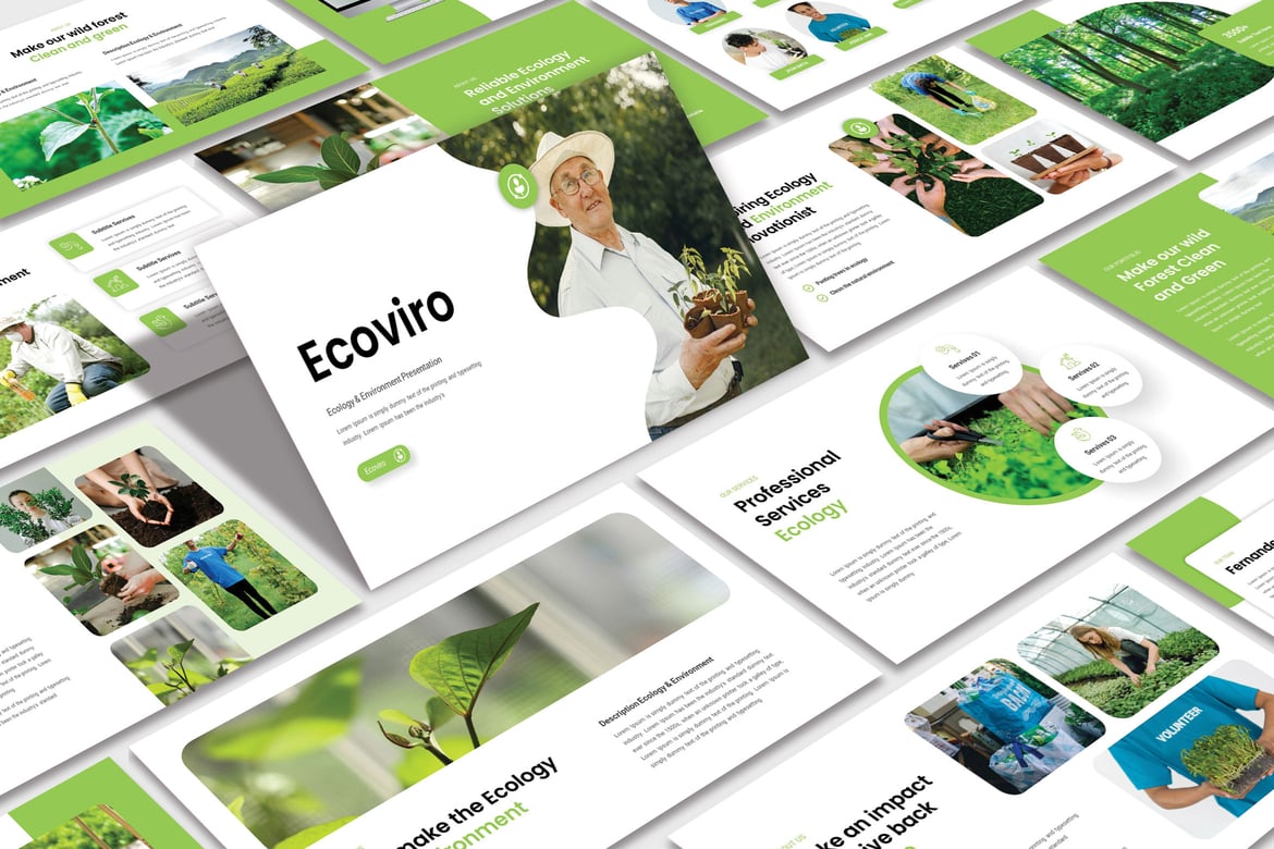 Template Powerpoint Ecoviro yang Modern dan Kreatif