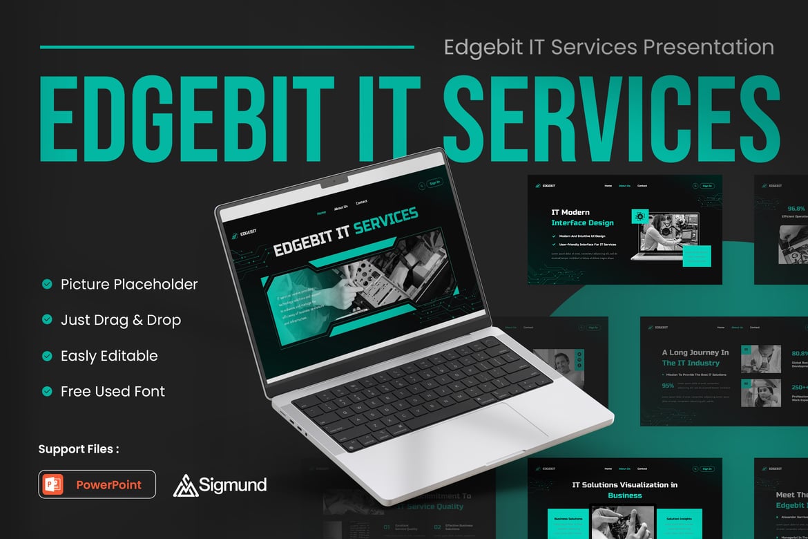 Template Powerpoint Layanan IT Edgebit yang Menarik dan Profesional