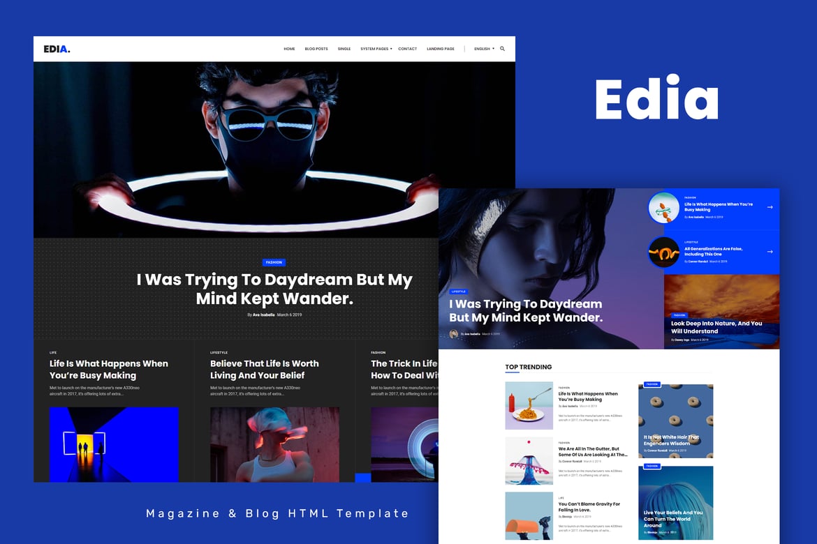 Template Website Edia: Solusi Modern untuk Blog dan Majalah Anda