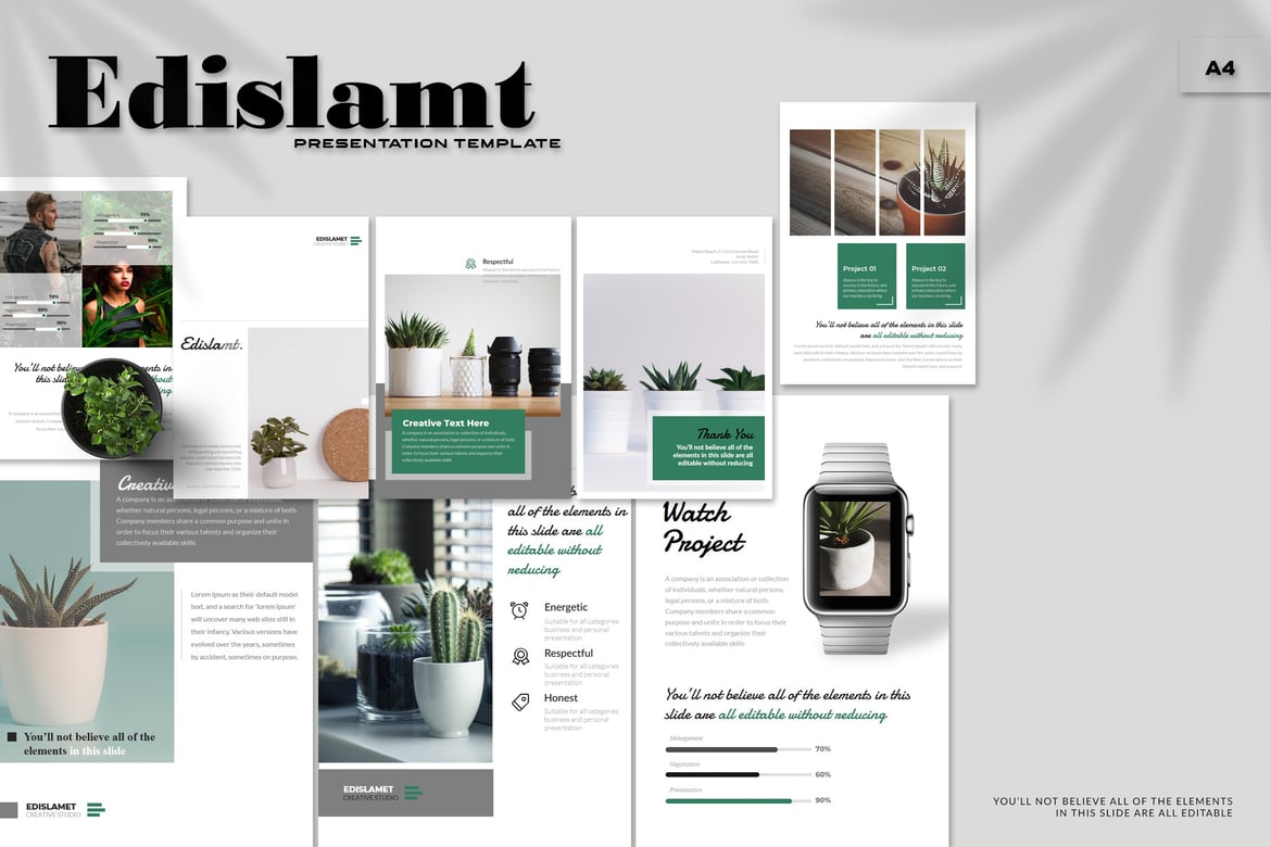 Template Powerpoint Edislamt - Desain Presentasi A4 yang Menarik